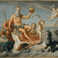 Poseidon gud över havet, jordbävningar och hästar (Neptunus)