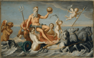 Poseidon gud över havet, jordbävningar och hästar (Neptunus)